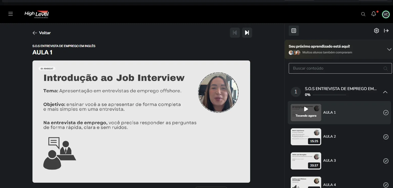Curso completo de entrevista de emprego em inglês técnico